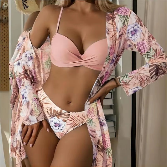 Sexy Cross Bikini 3-Piece Swimsuit