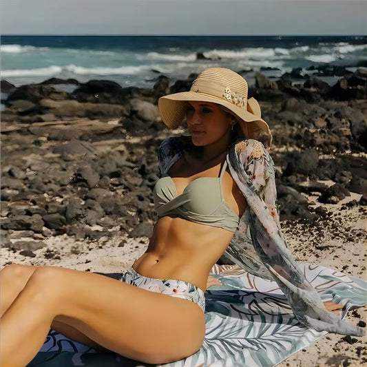 Sexy Cross Bikini 3-Piece Swimsuit