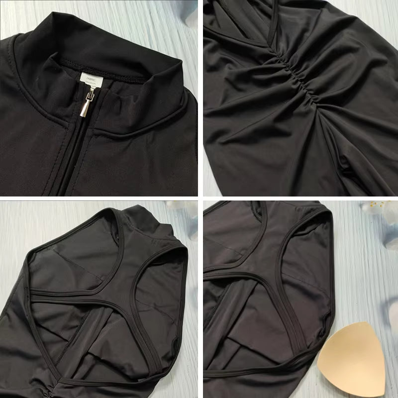 Scrunch Gym Jumpsuit Women'S Fitness Suit Short Sets Sports Overalls for Woman Tracksuit Yoga Clothing Zipper Workout Sportswear