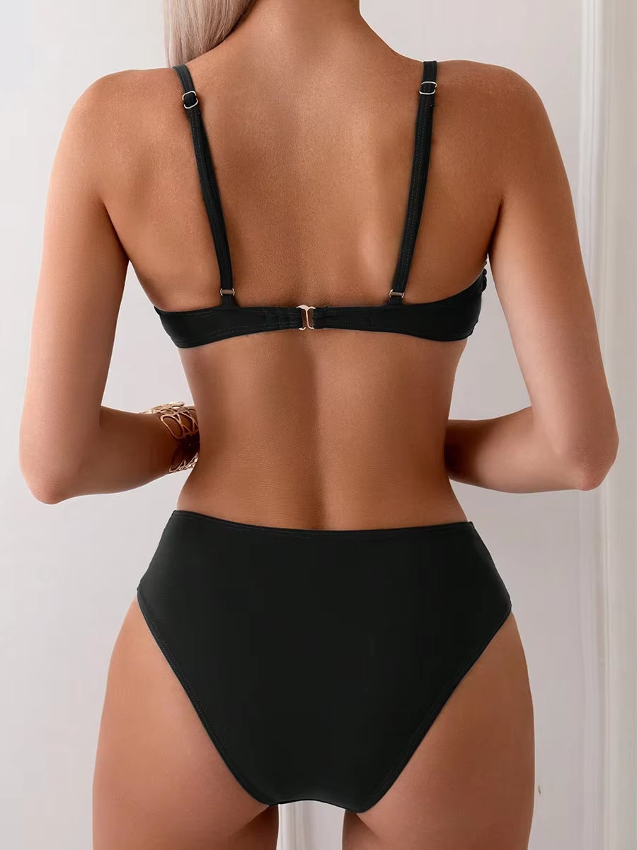 Sexy Bikini Women'S Swimsuit 2025 Two-Piece Swimwear High Waisted Bikinis Set Female Bathing Suit Push up Swimming for Beachwear