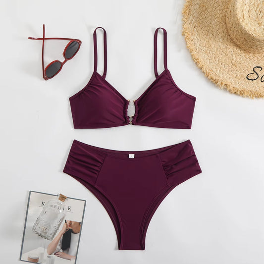 2025 High-Waisted Push-Up Bikini Set
