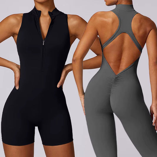 Scrunch Gym Jumpsuit Women'S Fitness Suit